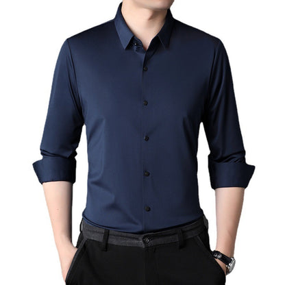 Premium Iron-Free Micro-Elastic Oxford Long Sleeve Shirt for Men