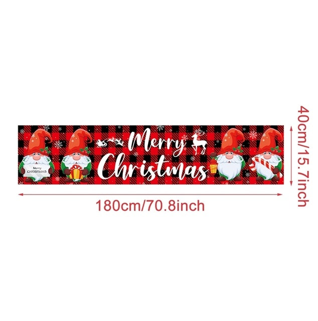 Outdoor Merry Christmas Banner - Festive Holiday Decoration Backdrop for Yard and Fence