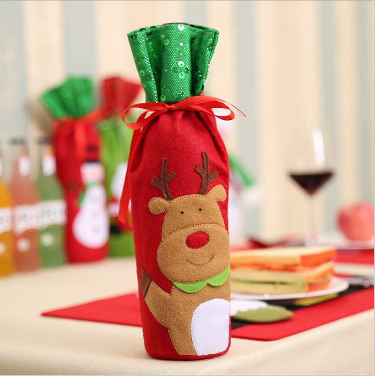 Festive Christmas Wine Bottle Covers – Adorable Holiday Bottle Bags for Perfect Gift Wrapping