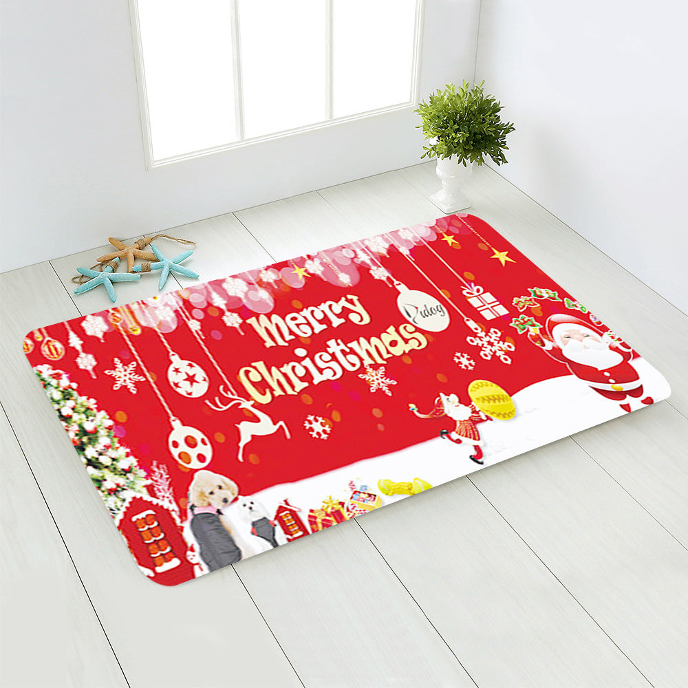 Festive Santa & Snowman Floor Mats – Cozy Christmas Decor for Your Home