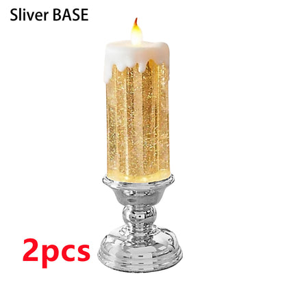 Enchanting Color-Changing LED Glitter Candle – Rechargeable & Waterproof Home Decor