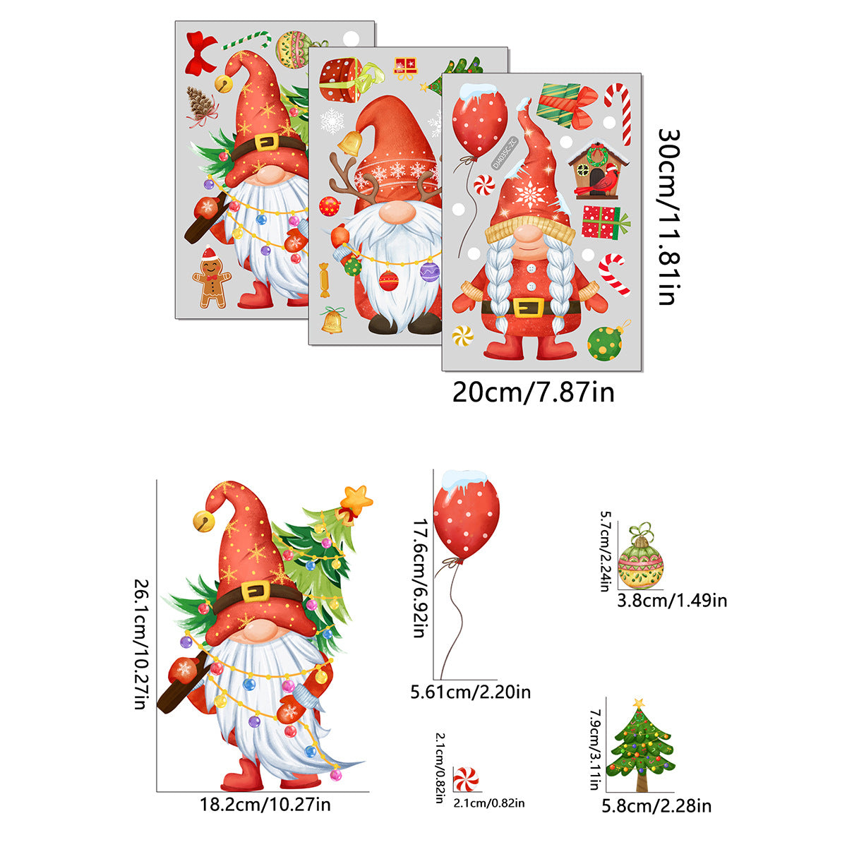 Festive Santa and Gnome Wall Stickers - Perfect for Holiday Décor!