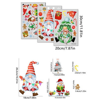 Festive Santa and Gnome Wall Stickers - Perfect for Holiday Décor!