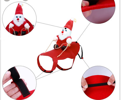 Santa Claus Riding Reindeer Dog Costume – Festive Holiday Outfit for Pets!