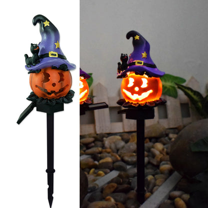 Solar-Powered Halloween Pumpkin Lantern – Handcrafted Resin Decor for a Festive Garden Glow!