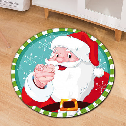 Festive Round Christmas Doormats – Non-Slip Holiday Floor Décor for Your Home