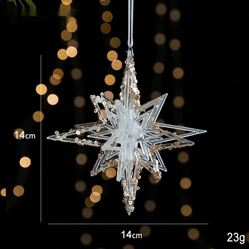 Sparkling Sequin Acrylic Christmas Ornaments – Set of Elegant Transparent Pendants