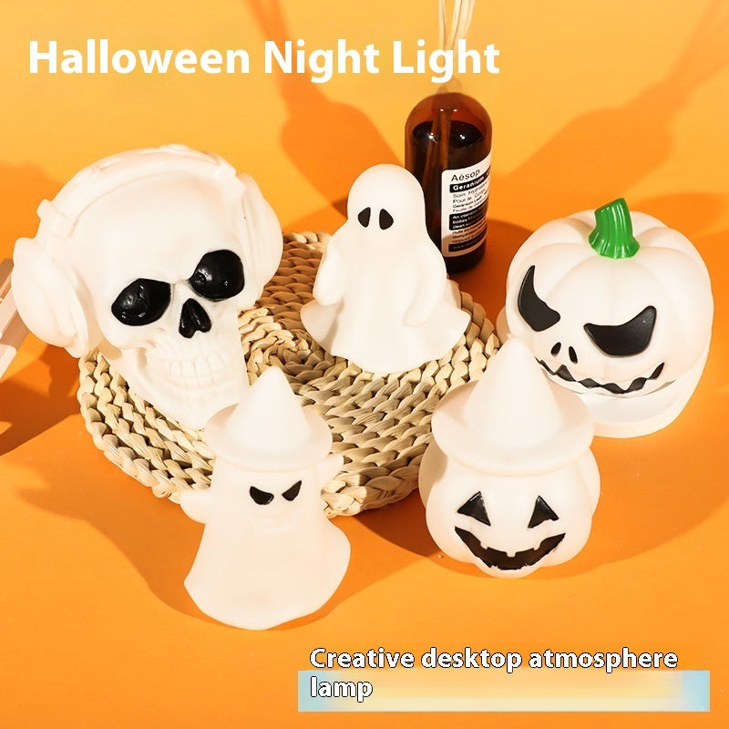 Halloween LED Glowing Pumpkin & Ghost Night Lamps – Adorable Spooky Ornaments for a Magical Glow!