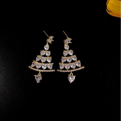 Elegant Crystal Christmas Tree Earrings – Sparkle with Holiday Glamour!