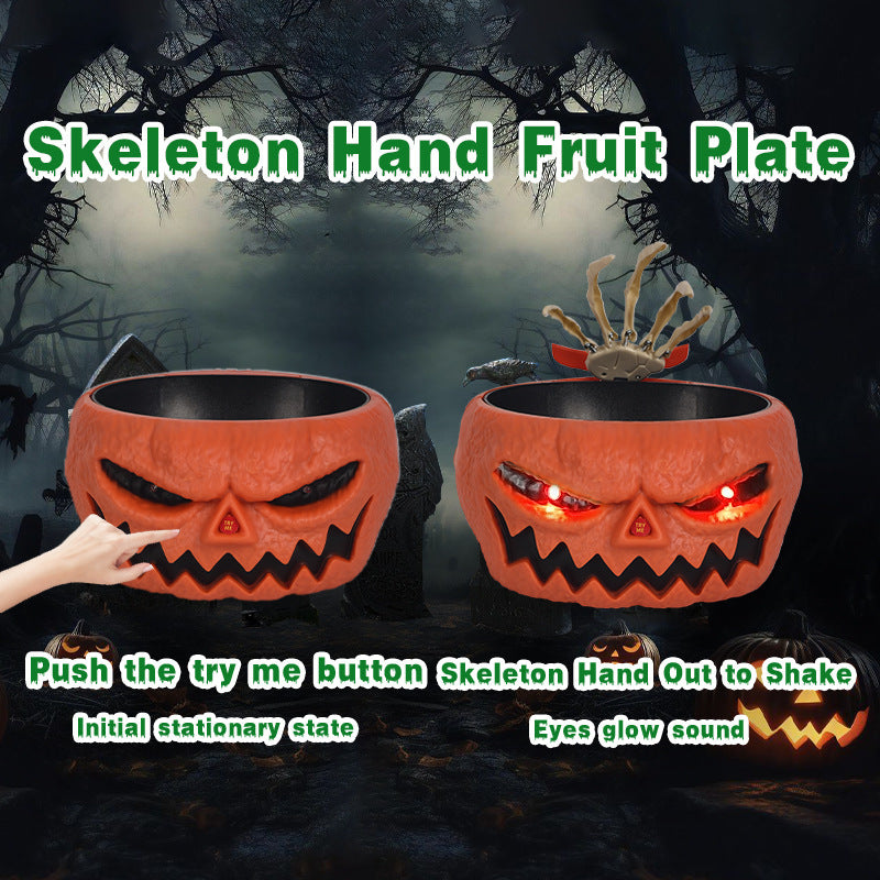 Motion-Activated Halloween Pumpkin Candy Bowl – Spooky Trick-or-Treat Fun with Surprise Moving Hand!