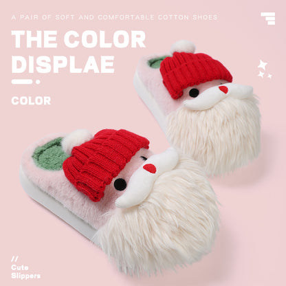 Cute Santa Claus Plush Slippers – Warm & Festive Indoor Slippers for Winter