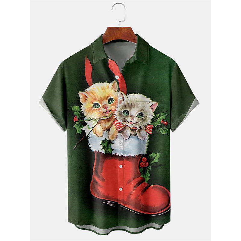 Festive Men's 3D Christmas Print Shirts – Holiday Spirit in Every Stitch!