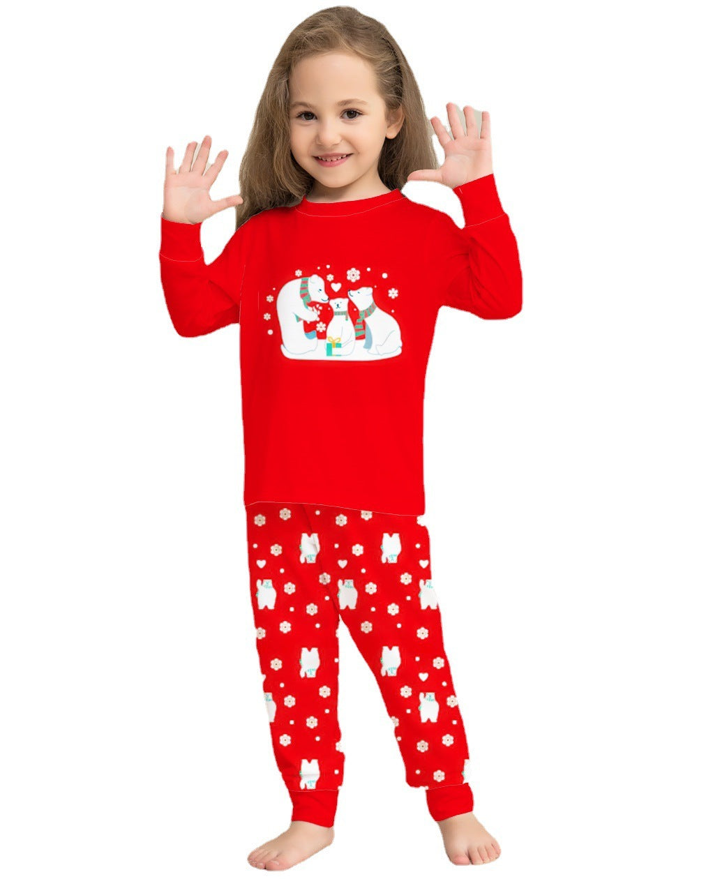 Adorable Christmas Family Pajama Set – Red Parent-Child Matching Holiday Sleepwear