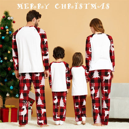 Cozy Christmas Deer Head Print Matching Family Pajamas - Perfect for Holiday Fun!