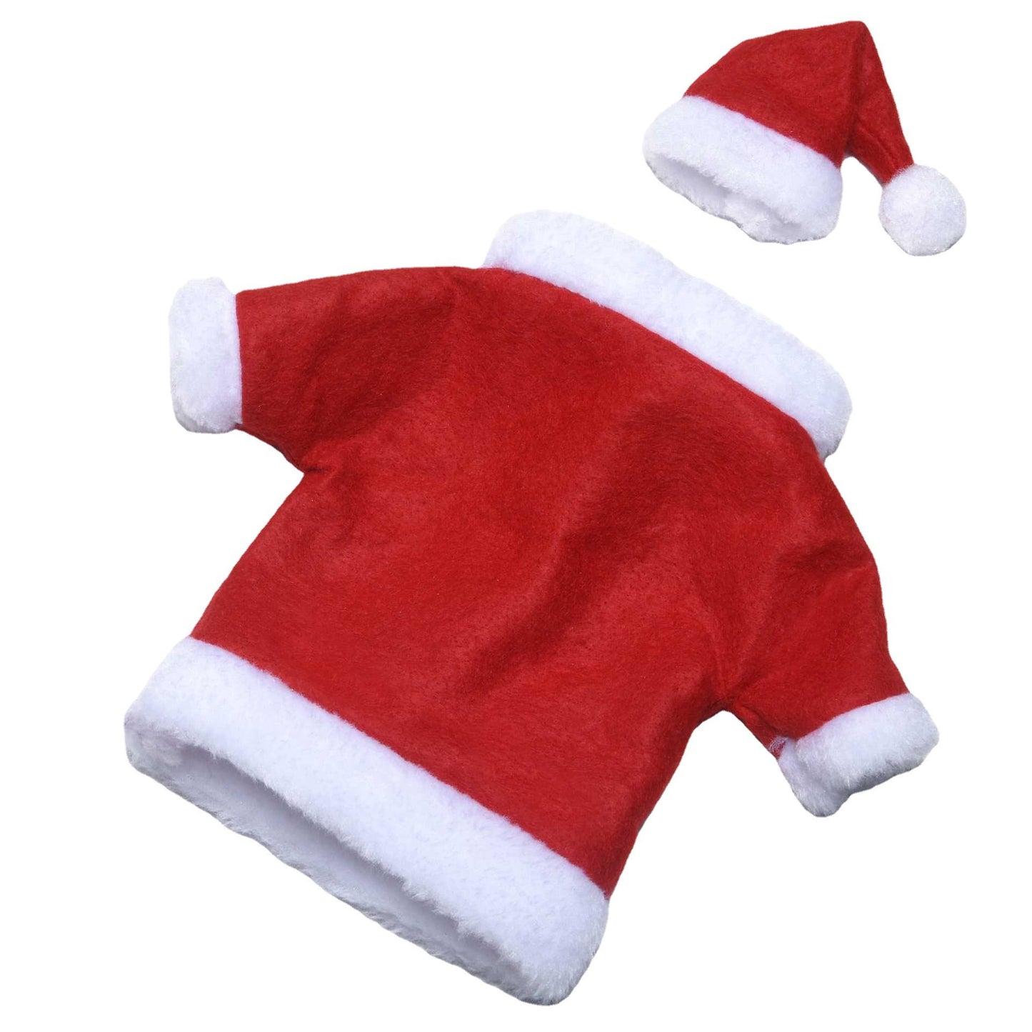 Santa Suit Wine Bottle Cover - Festive Christmas Bottle Decoration with Santa Hat