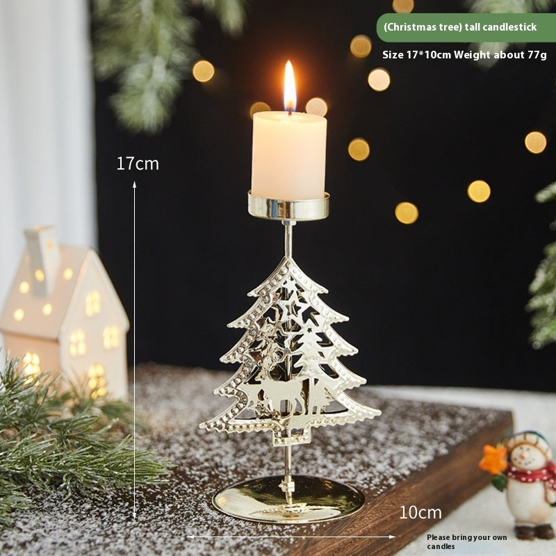 Elegant Christmas Star Wrought Iron Candlestick Holder – Festive Charm for Cozy Moments