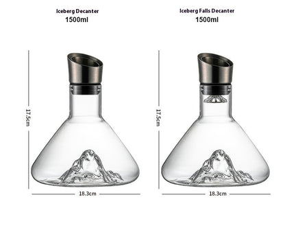 Iceberg Waterfall Crystal Wine Decanter – Lead-Free Quick Decanter for Enhanced Flavor