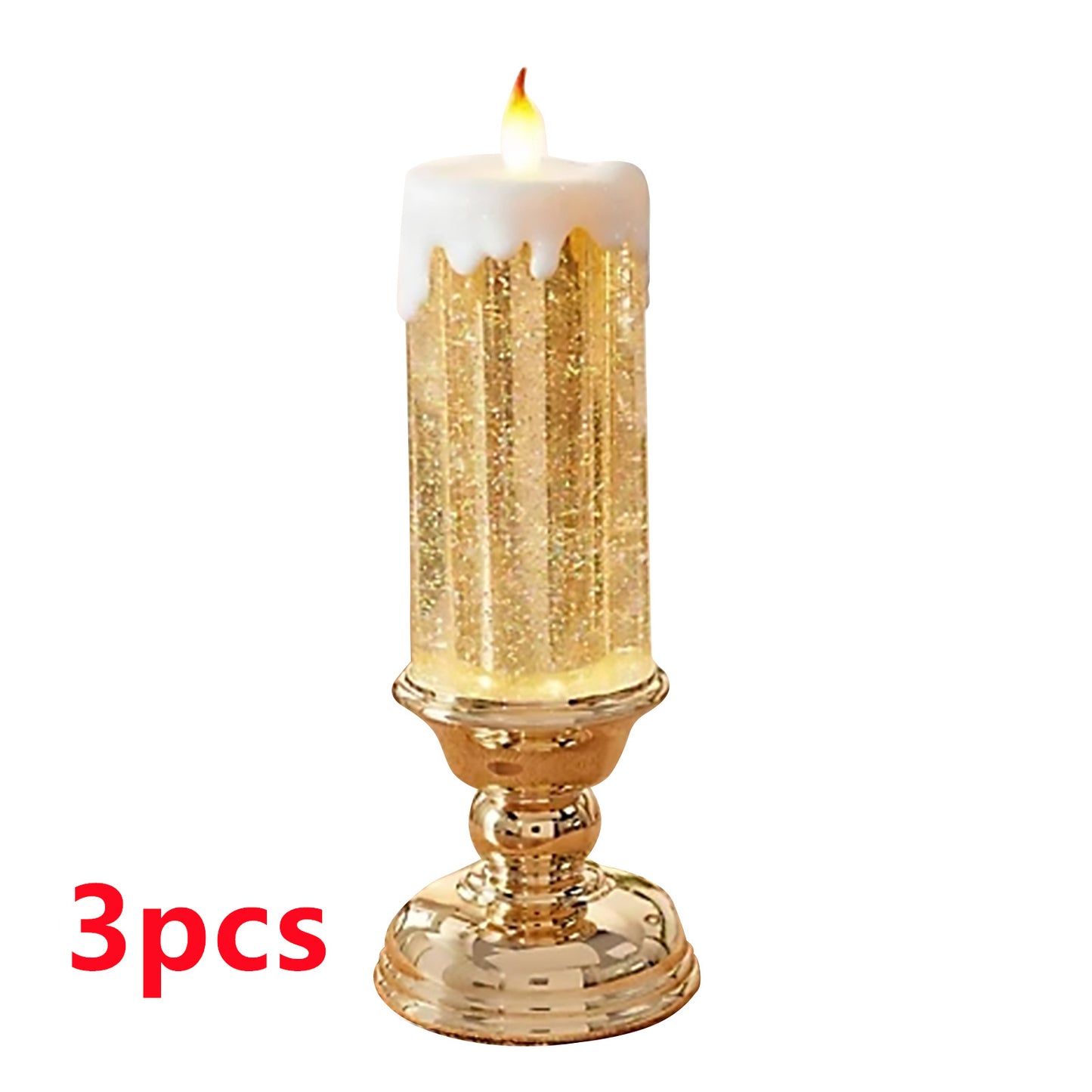 Enchanting Color-Changing LED Glitter Candle – Rechargeable & Waterproof Home Decor