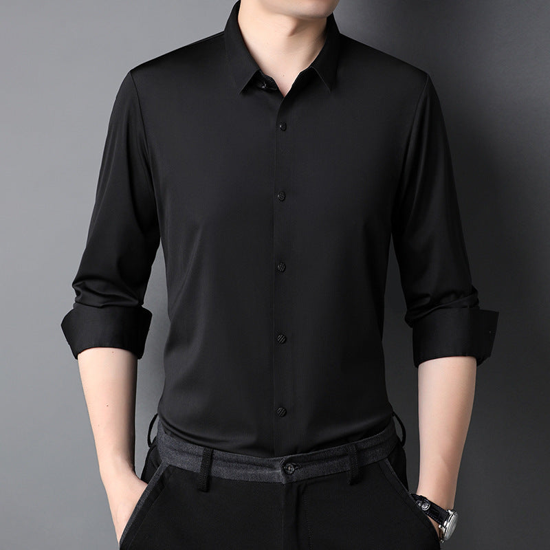 Premium Iron-Free Micro-Elastic Oxford Long Sleeve Shirt for Men