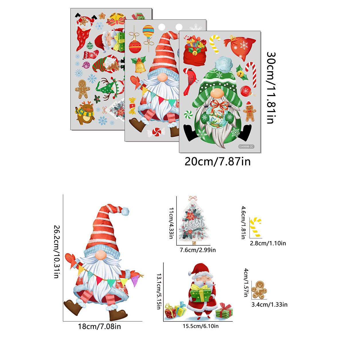 Festive Santa and Gnome Wall Stickers - Perfect for Holiday Décor!