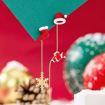 Christmas Tree and Santa Tassel Earrings - Celebrate in Style!