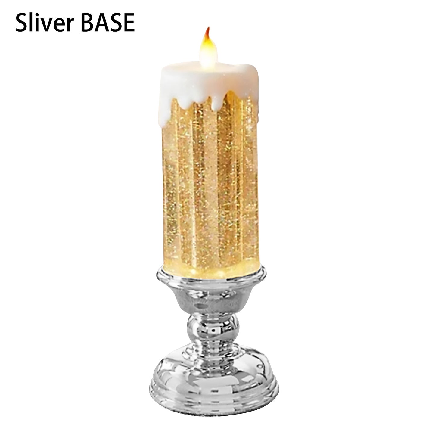 Enchanting Color-Changing LED Glitter Candle – Rechargeable & Waterproof Home Decor