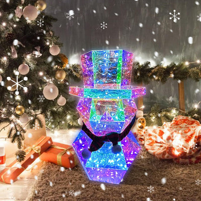 Prismatic LED Christmas Snowman Night Light – Colorful Holiday Tabletop Decor