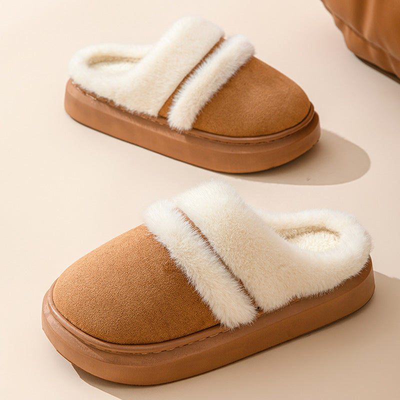 Warm Cotton House Slippers – Plush, Non-Slip Winter Comfort for Women