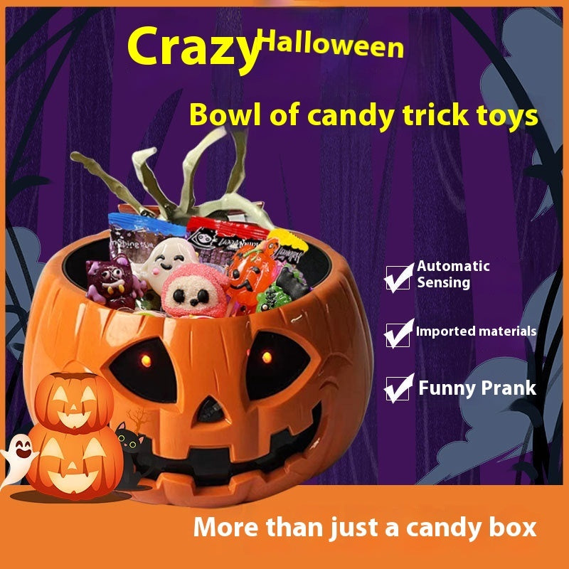 Children's Electric Halloween Pumpkin Lamp Candy Bowl – The Perfect Glowing Treat Holder for Spooky Fun!