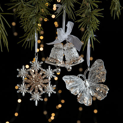 Sparkling Sequin Acrylic Christmas Ornaments – Set of Elegant Transparent Pendants