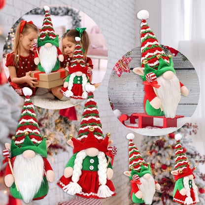 Enchanting Couple Elf Santa Claus Doll Ornaments – Christmas Décor Delight