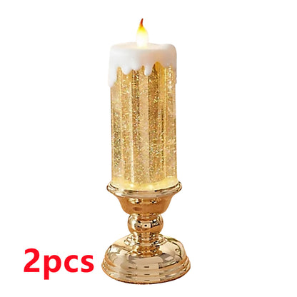 Enchanting Color-Changing LED Glitter Candle – Rechargeable & Waterproof Home Decor