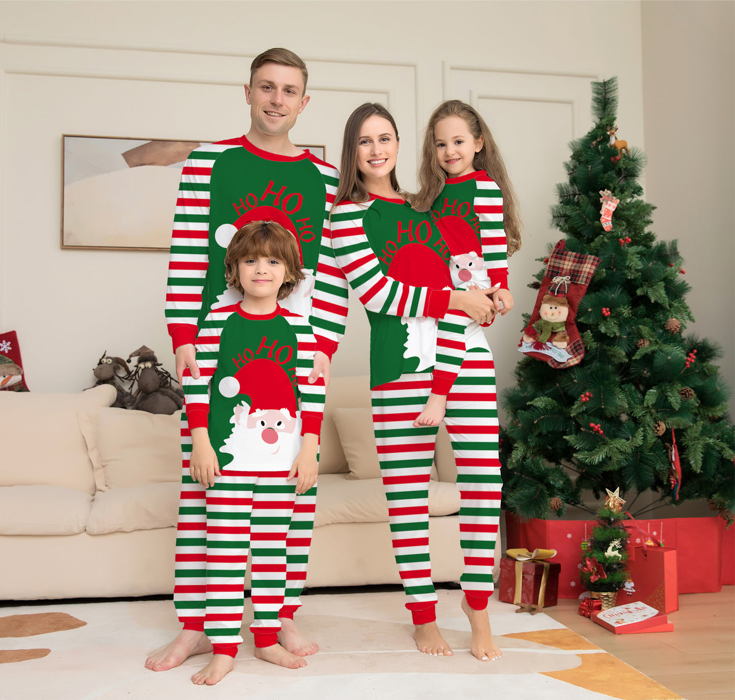 Festive Red Stripe Family Christmas Pajama Set – Cozy Matching Holiday Sleepwear