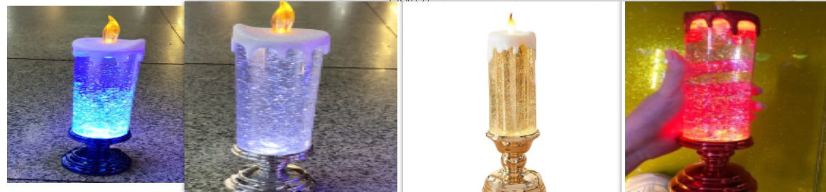 Enchanting Color-Changing LED Glitter Candle – Rechargeable & Waterproof Home Decor