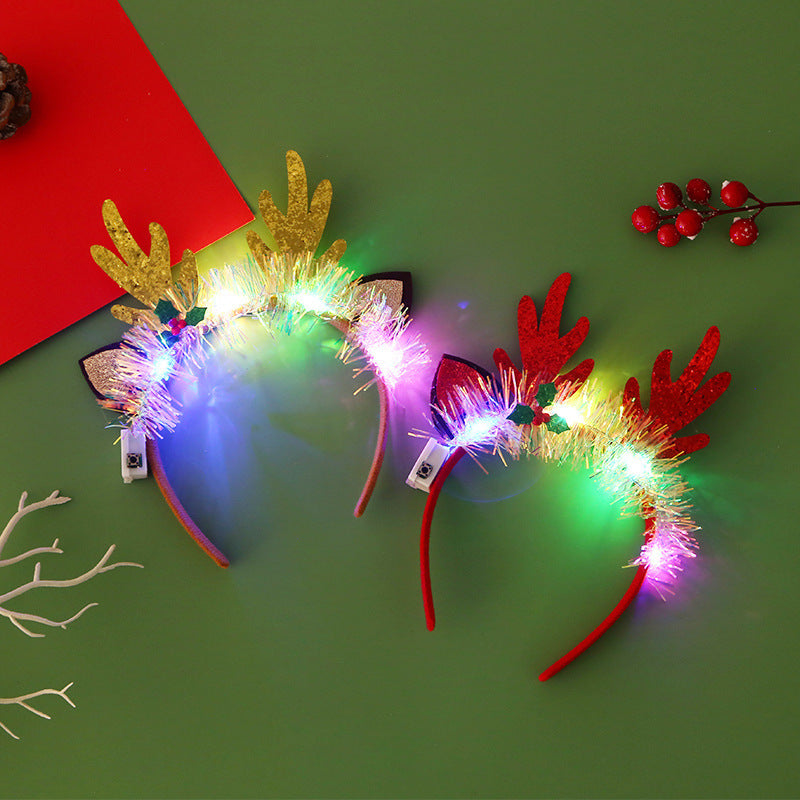 LED Christmas Hair Band | Festive Light-Up Headbands for Holiday Cheer - Reindeer, Candy Cane & Christmas Tree Styles