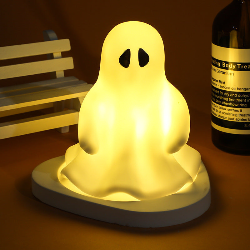 Halloween LED Glowing Pumpkin & Ghost Night Lamps – Adorable Spooky Ornaments for a Magical Glow!