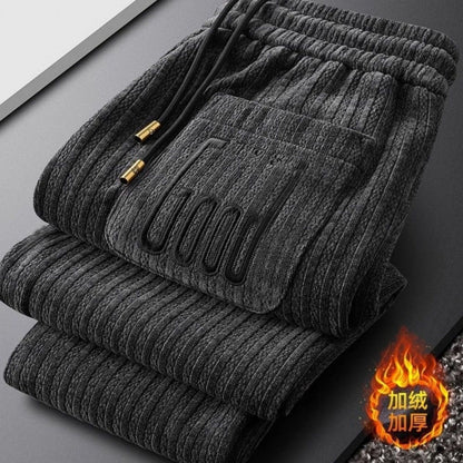 Men’s Lined Corduroy Chenille Sweatpants - Perfect for Autumn & Winter Comfort