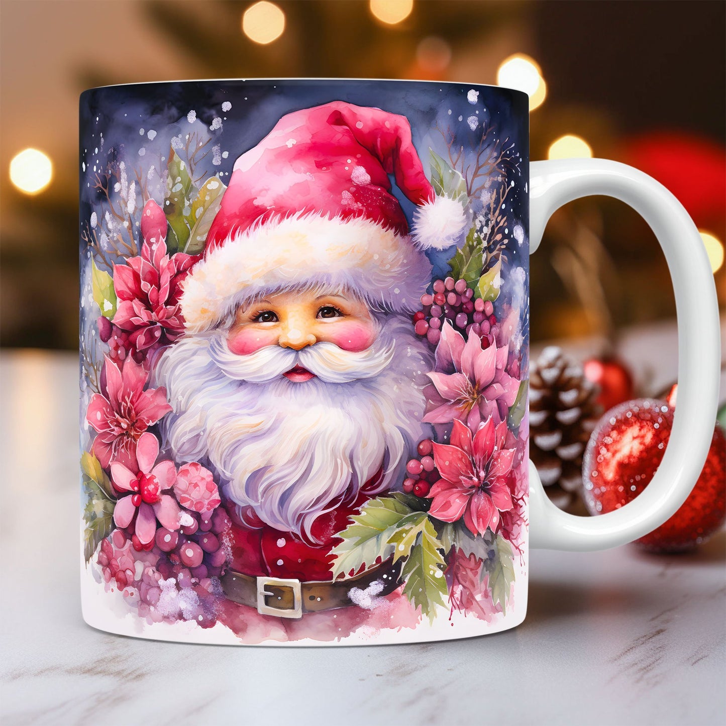 Festive 3D Christmas Ceramic Mug – Adorable Santa Design for Holiday Cheer!