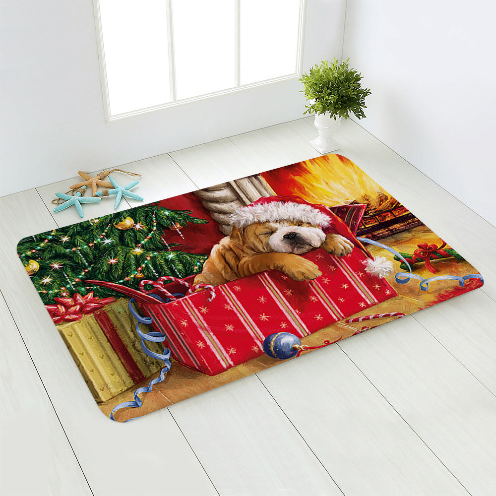 Festive Santa & Snowman Floor Mats – Cozy Christmas Decor for Your Home