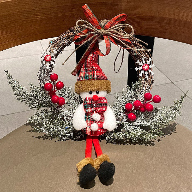 Merry Christmas Santa Wreath – Festive Holiday Door Decoration with Berries & Pine!