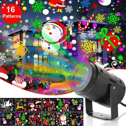 Festive Christmas LED Projector Light – Rotating Holiday Patterns for Indoor & Outdoor Decor