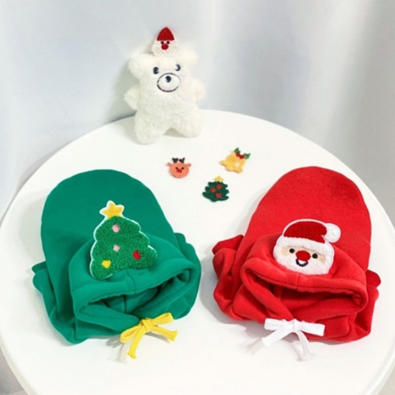 Adorable Christmas Pet Hoodie – Warm Santa & Tree Pullover for Cats & Dogs