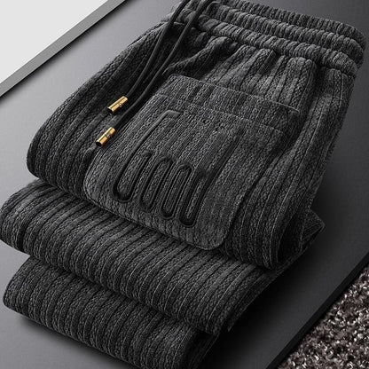 Men’s Lined Corduroy Chenille Sweatpants - Perfect for Autumn & Winter Comfort