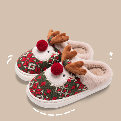 Adorable Reindeer Plush Slippers – Embrace the Magic of Christmas Comfort!