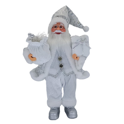 Elegant Standing Santa Claus with Gift Bag – A Sparkling Holiday Scene Decor