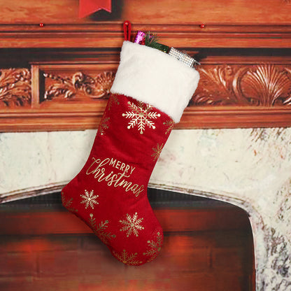 Christmas Decorative Stockings with Embroidery for Candy and Gifts