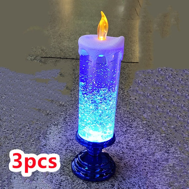 Enchanting Color-Changing LED Glitter Candle – Rechargeable & Waterproof Home Decor