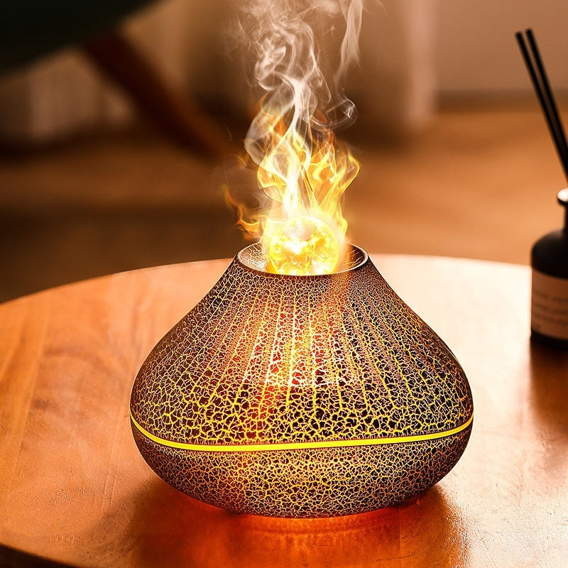 Large Capacity Rainbow Flame Aroma Diffuser | Simulated Flame & Soothing Scents