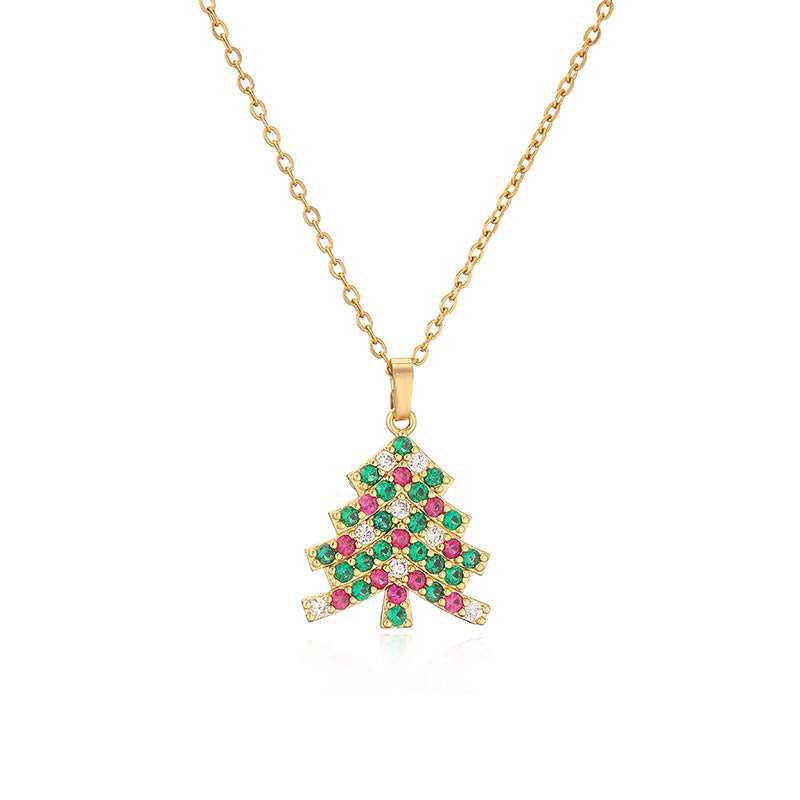 Sparkling Christmas Tree Pendant Necklace – Festive Holiday Jewelry