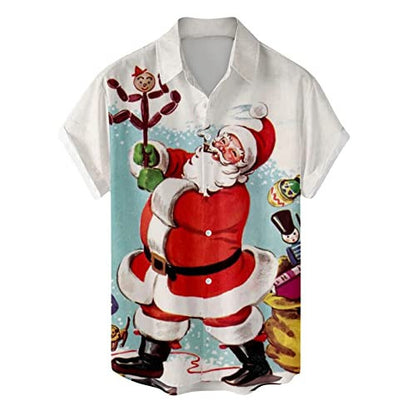 Festive Men's 3D Christmas Print Shirts – Holiday Spirit in Every Stitch!